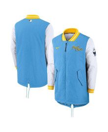 Nike men's Powder Blue Milwaukee Brewers Authentic Collection City Connect Full-Zip Dugout Jacket