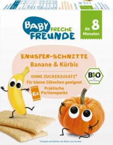 Купить детское питание FRECHE FREUNDE: Babysnack Knusper-Schnitte Banane & Kürbis ab dem 8. Monat, 6x14g, 84 g