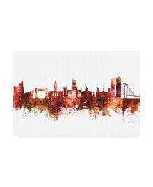 Trademark Global michael Tompsett Kingston upon Hull England Skyline Red Canvas Art - 36.5