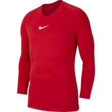 Мужские лонгсливы Мужской спортивный лонгслив с длинным рукавом красный с логотипом  Nike Dry Park First Layer JSY LS M AV2609-657