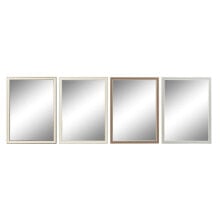 Wall mirror DKD Home Decor 56 x 2 x 76 cm Crystal Grey Brown White polystyrene (4 Pieces)