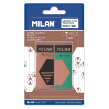 MILAN Blister Pack 2 Nata® Erasers Copper Series