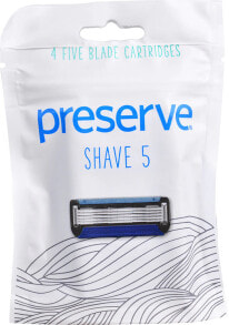 Мужские бритвы и лезвия Preserve Shave 5 Blade Cartridges Сменные картриджи для мужской бритвы 4 шт