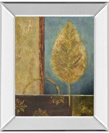 Classy Art azure Leaf by Viola Lee Mirror Framed Print Wall Art, 22