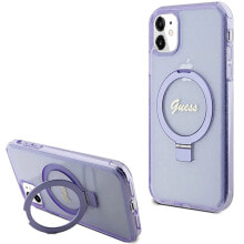 GUESS Guhmn61Hrsgsu iPhone 11XR 6.1 Fioletowy Ring Stand phone case