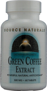 Витамины и БАДы для мужчин Source Naturals Green Coffee Extract  Экстракт зеленого кофе 500 мг 60 таблеток