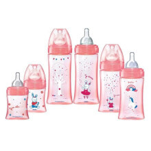 Бутылочки и ниблеры для малышей набор детских бутылочек Dodie.  2 бутылочки по 150 мл, 2 по 270 мл, 2 по 330 мл. Розовый.