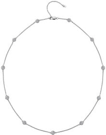 Ювелирные колье luxury silver necklace with topazes and genuine diamond Willow DN130