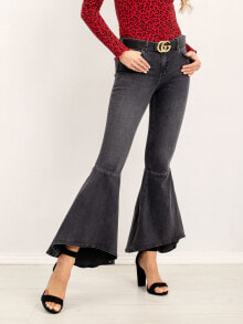Женские джинсы женские джинсы клеш со средней посадкой укороченные серые RUE PARIS