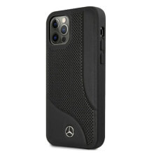 SOURCING Mercedes Mehcp12Lcdobk iPhone 12 Pro Max 6.7 Leather Perforated Area phone case