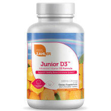 Витамин D zahler Junior D3 Advanced Vitamin D3 Formula Orange Витамин D3 с апельсиновым вкусом - 1000 МЕ - 250 жевательных таблеток