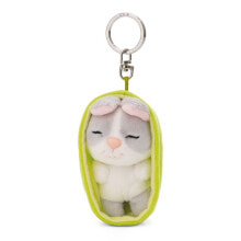 NICI Sleeping Pets Bunny Grey 8 cm Basket Key Ring