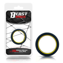 Эрекционное кольцо BEAST RINGS Penis Ring 100% Solid Silicone 3.6 cm Yellow and Black