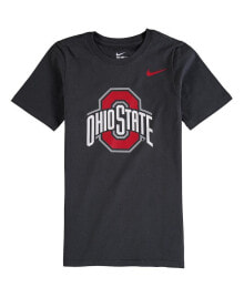 Nike big Boys and Girls Anthracite Ohio State Buckeyes Cotton Logo T-shirt