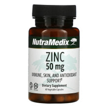 Цинк NutraMedix, Zinc, Immune, Skin, and Antioxidant Support, 50 mg, 60 Vegetarian Capsules