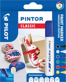 Pilot Pilot Pintor Classic, 6 pc(s), Black, Blue, Green, Red, White, Yellow, Bullet tip, Assorted colours, Round, 4.5 mm