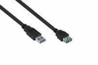 UK30P-ASA-005S - 0.5 m - USB A - USB A - USB 3.2 Gen 1 (3.1 Gen 1) - 5000 Mbit/s - Black