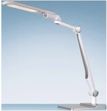 Styro Schreibtischleuchte LED Multiflex ABS, Eisen, PS weiß/silber Höhe 600 mm mit Standfuß und Klemme LED