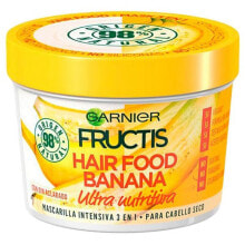 Маски и сыворотки для волос GARNIER Ultra Hair Food Banana питательная маска для волос 3 в 1 для сухих волос с бананом 390 мл