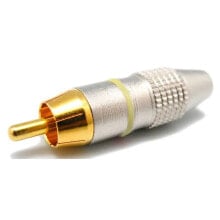 EUROCONNEX Male Gold Metal Yellow Line RCA Connector