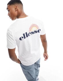 Купить мужские футболки и майки ellesse: ellesse Pelton graphic back print t-shirt in white