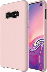 чехол силиконовый нежно-розовый Samsung S20