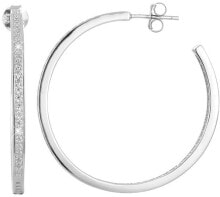 Женские ювелирные серьги серебряные серьги-кольца с кристаллами AGUP1181