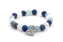 Женский браслет Beneto Bead bracelet made of aquamarine, aventurine and MINK40 / 17 crystal
