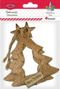 Titanum Foam Christmas tree with veneer 95x120mm brown 2pcs.