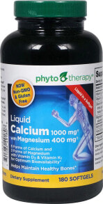 Кальций phyto Therapy Liquid Calcium Жидкий кальций  с магнием 1000 мг  180 мягких таблеток