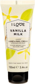 Купить кремы и лосьоны для тела I LOVE: Hand- und Nagelcreme mit Vanille und Milch