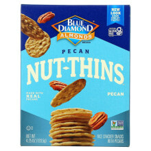 Blue Diamond, Almond Nut-Thins, снэки из рисовых крекеров с миндалем, коптильня, 120,5 г (4,25 унции)