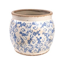 Planter Romimex Blue White Porcelain 20 x 16 x 20 cm