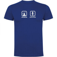 Мужские спортивные футболки мужская спортивная футболка синяя с принтом KRUSKIS Problem Solution Train Short Sleeve T-Shirt