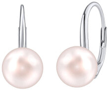 Ювелирные серьги silver earrings with light pink pearl Swarovski ® Crystals VSW015ELPS