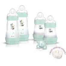 Бутылочки и ниблеры для малышей MAM Nature Birth Box - Aqua - 4 Babyflaschen + 1 Schnuller + 1 Dosierbox