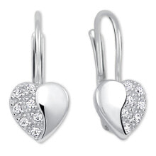 Ювелирные серьги heart earrings with crystals 239 001 00880 07