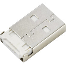 Conrad TC-9741692 - USB 2.0 USB-A plug - Stainless steel - White - Female - Iron - Nickel - Plastic - 30 V - 1.5 A
