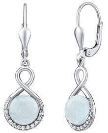 Ювелирные серьги silver earrings with natural Aquamarine JST14710AQ