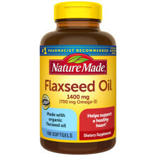 Рыбий жир и Омега 3, 6, 9 nature Made Flaxseed Oil Натуральное льняное масло с омега 3-6-9 1400 мг 100 гелевых капсул