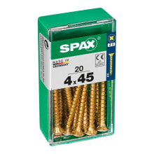 SPAX Yellox 4.0x45 mm Flat Head Wood Screw 20 Units