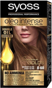 Syoss Oleo Intense Permanent Oil Color N 8-60  Масляная краска для волос без аммиака, оттенок медовый блонд