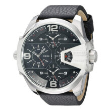 Мужские наручные часы с ремешком Мужские наручные часы с черным кожаным ремешком Diesel DZ7376 ( 55 mm)