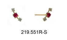 Купить серьги Brilio: Gold long earrings with synthetic rubies 14/219.551/6R-S