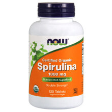 Водоросли NOW Certified Organic Spirulina Сертифицированная органическая спирулина 1000 мг 120 таблеток