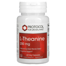 Аминокислоты Протокол Фор Лифе Балансе, L-теанин, 200 мг, 60 растительных капсул