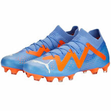 Adult's Football Boots Puma Future Match Fg/Ag Glimmer Blue Orange Lady