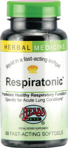 Витамины и БАДы для дыхательной системы herbs Etc. Respiratonic Капсулы для здоровой дыхательной функции, при острых заболеваниях легких 60 гелевых капсул