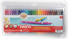 Фломастеры для рисования для детей Koh I Noor Twins Markers, Double-Sided, 30 Colors (238656)