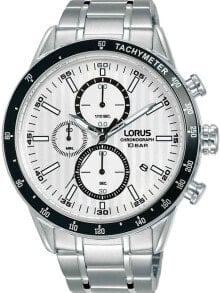 Мужские наручные часы с браслетом мужские наручные часы с серебряным браслетом Lorus RM331GX9 chronograph 45mm 10ATM